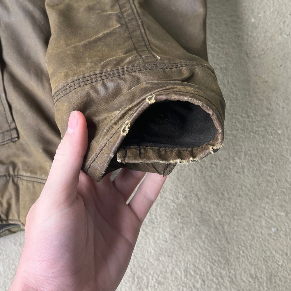VTG Abercrombie & Fitch Redfield Jacket Mens M Waxed Cotton Flannel Lined Brown - Picture 12 of 16